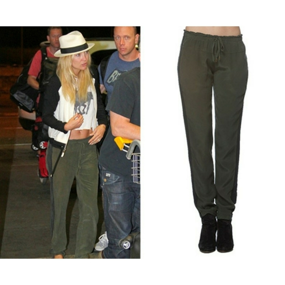Gypsy 05 // Green Khaki 100% Silk Trousers Pants